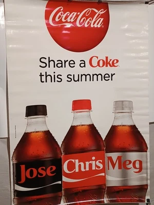 Large Coca-Cola Promotional Advertising Poster  Banner 68" (5.8') x 48" (4') - Image 1 of 4