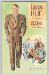 Kahn Tailoring Co Indianapolis Tailoring Expert Advertising Postcard 1941 - Picture 1 of 3