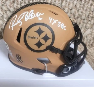 Signed ROCKY BLEIER "4X SBC" Pittsburgh Steelers Mini Helmet JSA Witness Holo - Picture 1 of 2