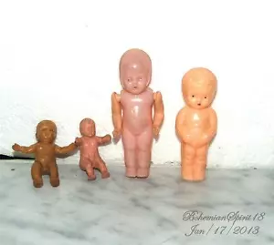 ANTIQUE VINTAGE CELLULOID/PLASTIC SIGNED BANNER 4# COLLECTIBLE DOLLS LOT - Picture 1 of 4