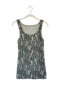 Gap Women's Stretch Scoop Neck Leopard Print Tank in Gray - Sz M - Picture 1 of 5