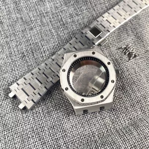 42mm Stainless Steel Watch Case Chapter Ring Sapphire Glass Fit Japan NH35 NH36 - Picture 1 of 20