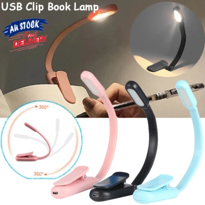 Mini Portable Clip-On Reading Lamp LED Book Night Light Clamp 3 Modes Brightness - image 1 of 4