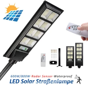 Solar Straßenlaterne Solarleuchte Fernbedienung LED bewegungsmelder Außen - Bild 1 von 14