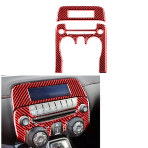 2Pcs Central Console Panel Trim Carbon Fiber For Chevrolet Camaro 2010-2015 RED - Picture 1 of 10