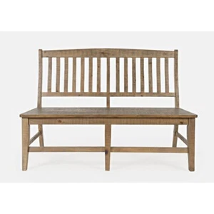 Carlyle Crossing Modern Rustic Solid Wood Slatback Dining Bench - Picture 1 of 6
