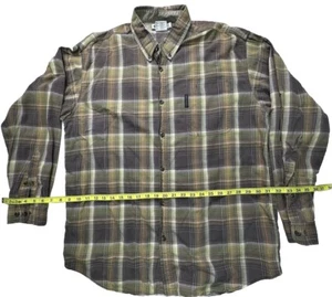 Columbia Men's Regular Plaid Brown Button Down Polo Shirt long Sleeve Sz XL - Picture 1 of 5