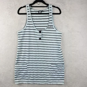 Rusty Tank Top Womens Size 12 Blue Black Long Length Button Pockets Near New - Picture 1 of 10