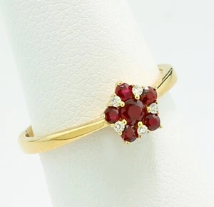 Valor € 2.120 Rubí Brillante Anillo Excelente Color 18k 750 Oro Amarillo Nuevo - Imagen 1 de 3