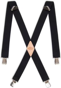 Men'S 1 1/2 Inch Solid Straight Clip Adjustable X Back Suspender - Picture 1 of 4