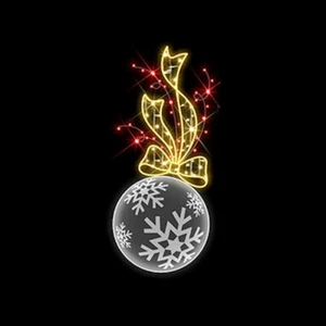 Lamp Pole Bauble with Bow 150cm Rope Light Motif Aluminium, Connectable - Picture 1 of 11