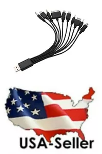 10-in-1 Data Wire: Fast Charging For All Your Devices - Compatible With SP/3DS/N - Picture 1 of 12