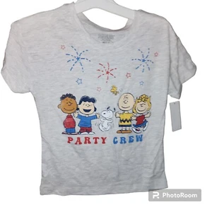 Peanuts Kids Charlie Brown T Shirt Fourth Of July Heather Gray NWT Size Med 7/8 - Picture 1 of 5