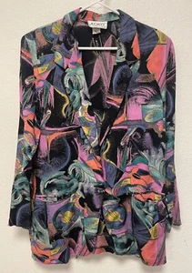 VINTAGE ACKO INTERNATIONAL 90’s LADIES RAYON COAT JACKET SIZE LARGE - Picture 1 of 4