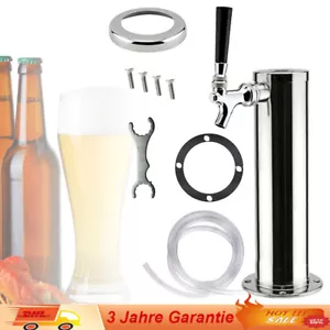 Edelstahl Schanksäule Zapfhahn Bierturm Spender Zapfsäule Biergläser Tragbar - Bild 1 von 15