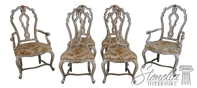 L67676: Juego de 6 sillas de comedor venecianas decoradas con pintura envejecida Foto 1 de 4