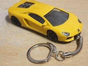 Diecast Lamborghini Aventador Yellow Model Toy Car Keyring Keychain FREEPOST