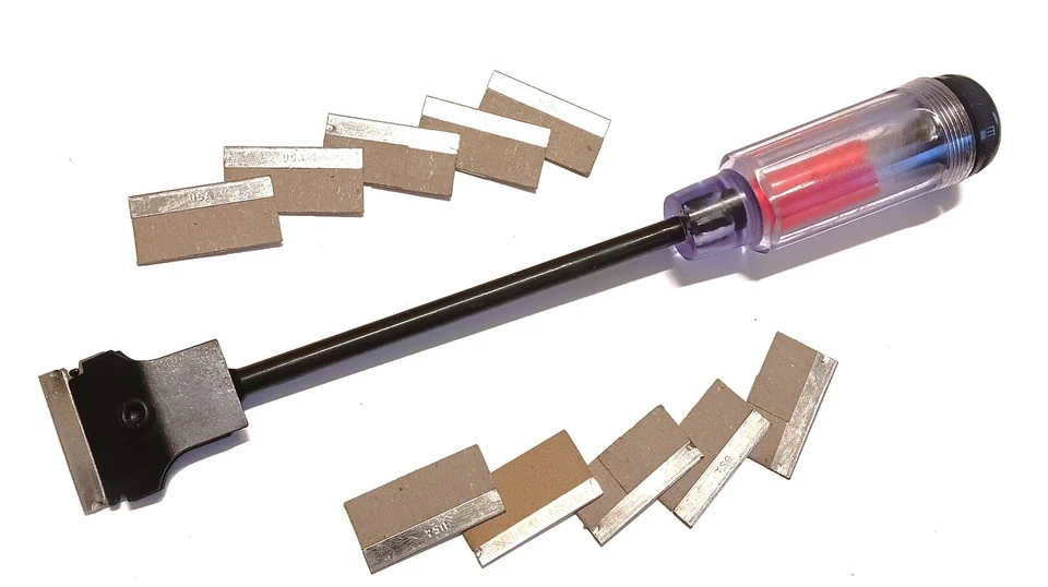 Long Razor blade Scraper + 10 Blades  11" Long Reach extension Scraper - Image 1 of 1