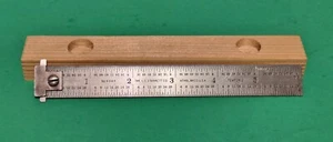 Vintage Starrett 604R gehärteter Stahl 6" Doppelhaken Lineal mit 1 Zoll Graduierungen - Bild 1 von 7