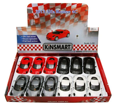 2013 ALFA ROMEO 4C DIECAST CAR BOX OF 12 1/32 SCALE DIECAST MODEL CARS, ASSORTED - Image 1 of 4