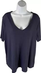 NEW Old Navy Women’s Blue Luxe Short Sleeve V-Neck T-Shirt - XL - Picture 1 of 2
