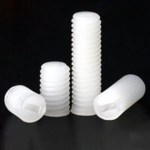 Nylon Cup Point Grub Screws M4 M5 M6 M8 All Size Slotted Drive Plastic Set Screw - Picture 1 of 5
