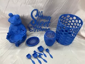 6 Piece Kitchen Set - Blue Plastic Storage Containers & Kitchen Accessories - Picture 1 of 7