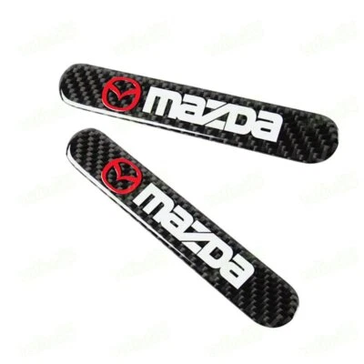MAZDA Carbon Fiber Car Trunk Side Fenders Door Badge Scratch Guard Sticker X2 - Image 1 of 4
