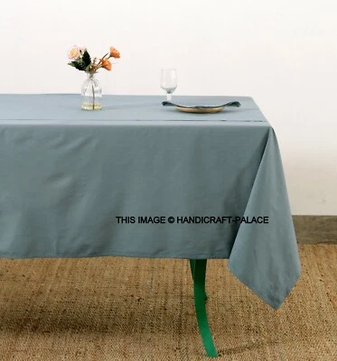 Gray 100% Cotton 300tc Table Cloth - Solid Color Table Cover With Napkins Set - Image 1 of 4