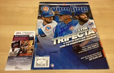 Joe Maddon Chicago Cubs WS Autographed Signed 2016 January Magazine Vine JSA COA - Image 1 of 4