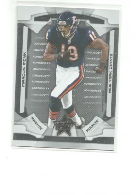 2008 LEAF ROOKIES AND STARS LONGEVITY PARALLEL SILVER #158 MARCUS MONK   229/249 - Image 1 of 2