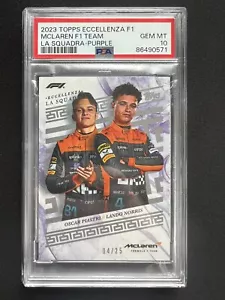 2023 Topps Eccellenza F1 La Squadra Lando Norris Oscar Piastri Purple /25 PSA 10 - Picture 1 of 2