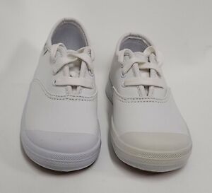 Keds Toddler Girl's Champ Lace TC White Lea Wide Leather Shoe KT30103