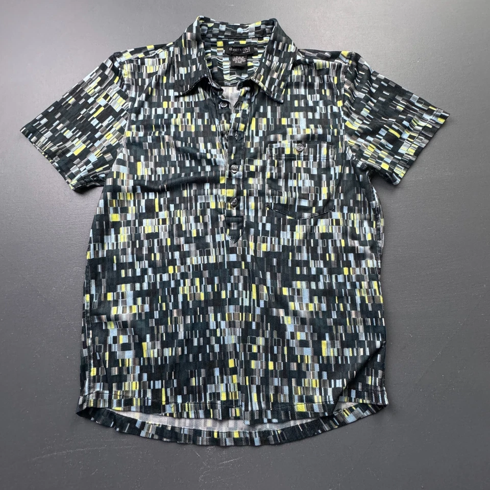 Kenneth Cole New York Polo Shirt Mens Medium Performance Short Sleeve  Pattern - Image 1 of 4