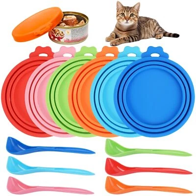 6 Stück Dosendeckel Katzenfutter mit 6 katzenfutter löffel Katzenfutter Decke... - Bild 1 von 4