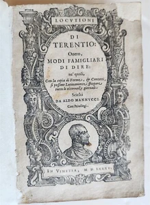 1585 ALDINE PRESS TERENCE by ALDUS MANUTIUS antique VELLUM 16th CENTURY - Picture 1 of 6