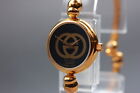 [Exc+5] Gucci 2047L Black Dial Gold Cable Bangle Bracelet Quartz Ladies Watch