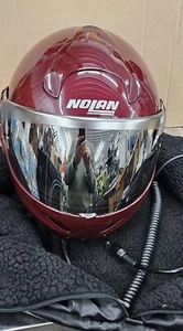 Nolan N100-E helmet, wine red, size L, smart lift, upfit w/ mic and extra shield - Picture 1 of 10