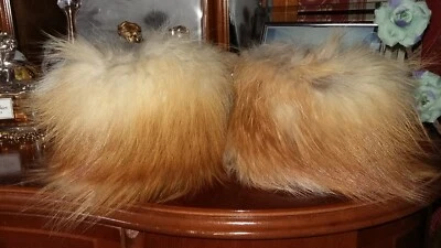 ECHT FUCHS PELZ FELL MANSCHETTEN  ROTFUCHS  FARBE : ORIGINAL EINHEITSGRÖßE - Bild 1 von 2