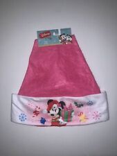 Disney Minnie Mouse Christmas Hat Pink With Minnie Mouse On Front Of Hat