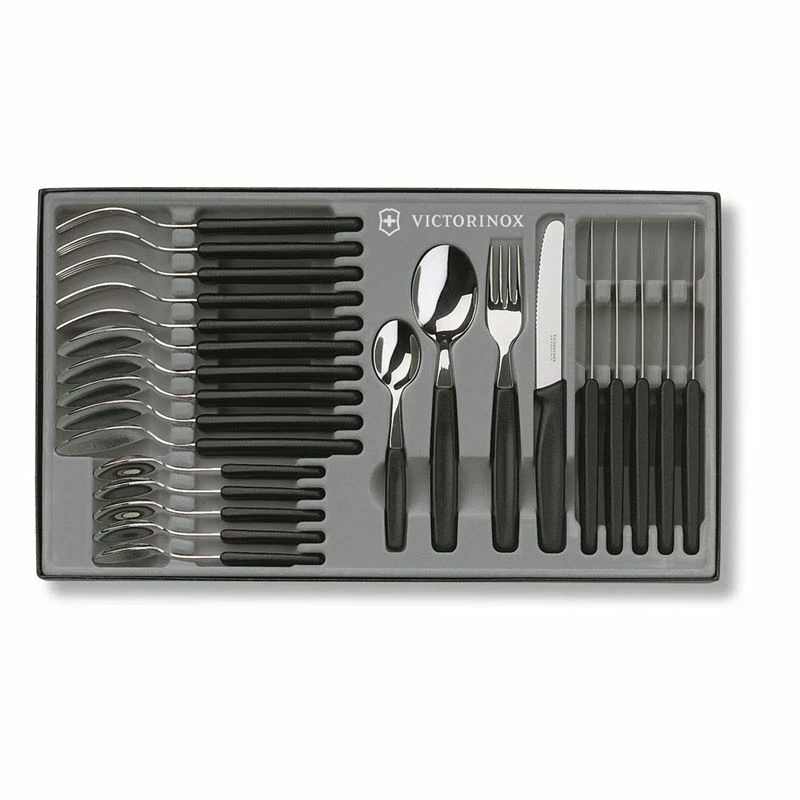 Victorinox 6783324 Black Handle Cutlery Set