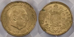 Spain 1953 Peseta PCGS MS 64 1962 PI0221 combine shipping - Picture 1 of 5