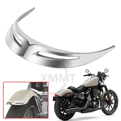 Chrome Front Fender Leading Edge Tip Trim For Harley Dyna Street Bob Super Glide Foto 1 de 4