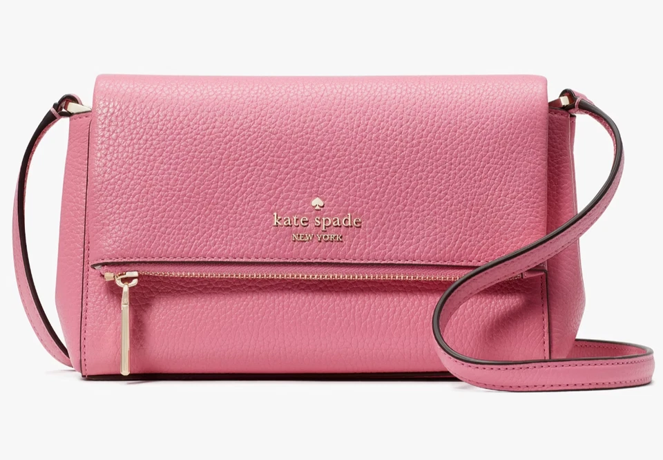 NWB Kate Spade Leila Zip Crossbody Parch ehite Leather Purse KE487