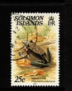 SOLOMON ISLANDS 1982 25c MARSH FROG REPTILES Fine Used - Picture 1 of 2