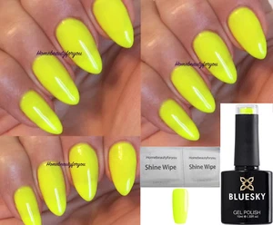 BLUESKY GEL NAIL POLISH NEON YELLOW SORBET ZEST SUMMER NEON 34 N34 UVLED SOAK - Picture 1 of 3