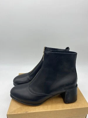 All Black Get Zipped Black Leather Chelsea Boots Women's Sz 9 M / EUR 40 - Image 1 of 4