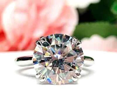 2.50 克拉认证白色钻石戒指-免费钻石耳钉! — 第 1/4 张图片