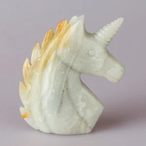 3.1" Natural XiuYan Jade Quartz Crystal Hand Carved Unicorn Carving 021 - Picture 1 of 4