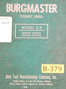 Burgmaster 2-B, Revolverbohrer, Serviceanleitung 1956 - Bild 1 von 1